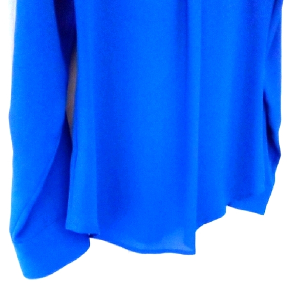 EXPRESS Portofino Women's Cerulean Blue Long Sleeve Button Down Shirt Small - Picture 9 of 11